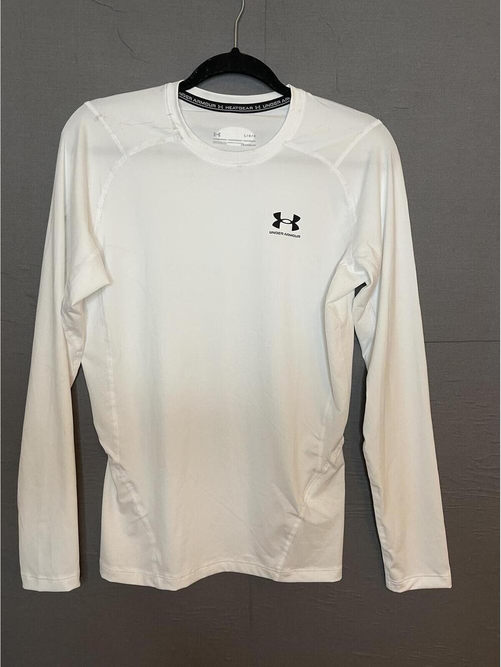 Under Armour HeatGear Compression Shirt Men's Large L/S White Base Layer